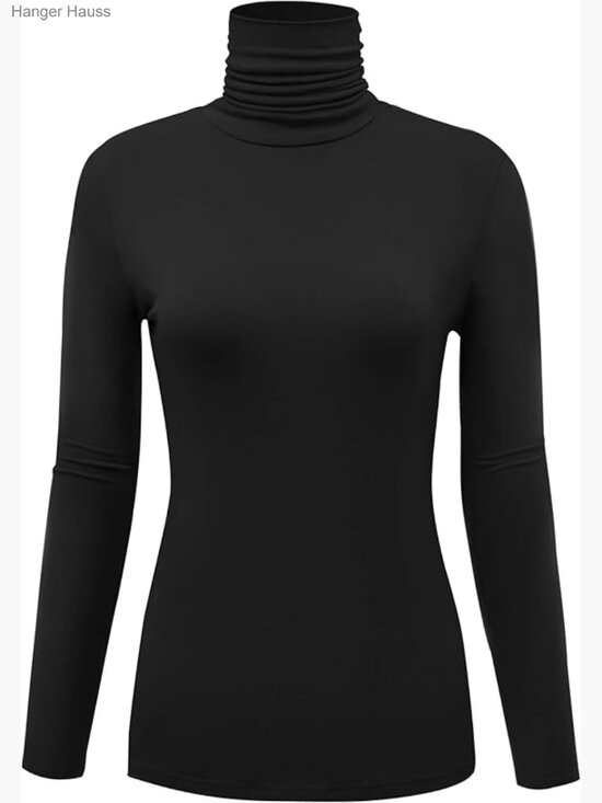 Sweaters - Long Sleeve Turtleneck Top Slim Fit Pullover Sweater Lightweight Stretchy